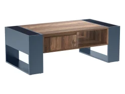 ModernLuxe Mesa de centro com uma gaveta - estilo industrial - Castanho e Preto^ Mesa De Centro