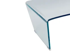 Outlet Vente-unique Mesa de centro conceptual em vidro temperado curvo SUZANA Transparente