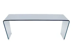 Outlet Vente-unique Mesa de centro conceptual em vidro temperado curvo SUZANA Transparente