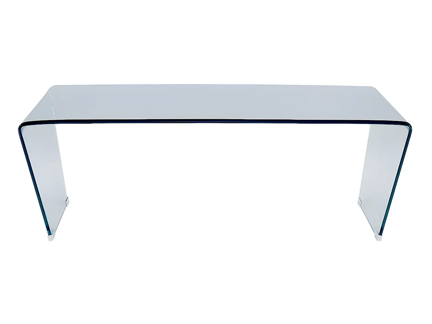 Outlet Vente-unique Mesa de centro conceptual em vidro temperado curvo SUZANA Transparente
