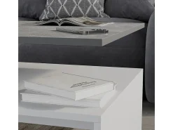 Mesa De Centro*Vicco Mesa de centro concreto/branco 90x52.6x42.2 amato Cinzento claro