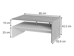 Mesa De Centro*Vicco Mesa de centro concreto/branco 90x52.6x42.2 amato Cinzento claro