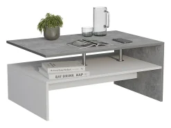 Mesa De Centro*Vicco Mesa de centro concreto/branco 90x52.6x42.2 amato Cinzento claro