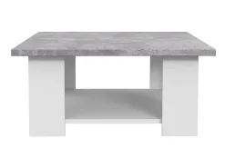 Outlet DKD Home decor Mesa de centro contemporânea branca e concreto claro, Pilvi, L67 cm Cinzento claro / Branco