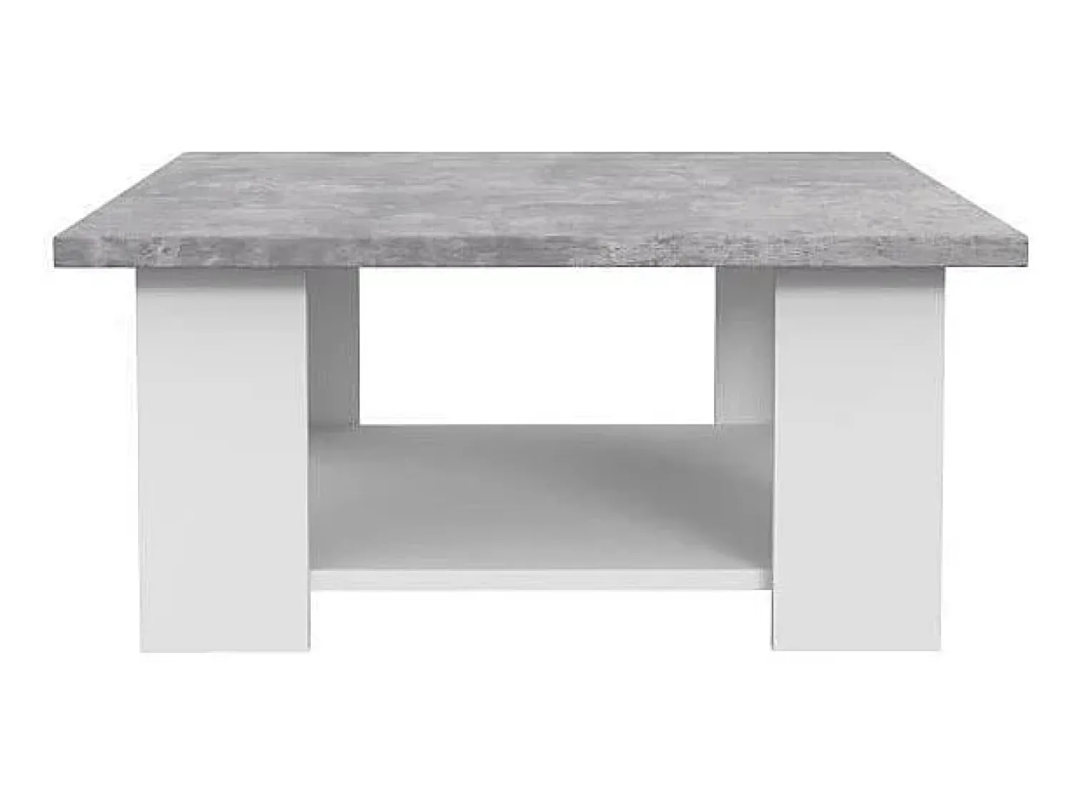 Outlet DKD Home decor Mesa de centro contemporânea branca e concreto claro, Pilvi, L67 cm Cinzento claro / Branco