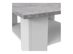 Outlet DKD Home decor Mesa de centro contemporânea branca e concreto claro, Pilvi, L67 cm Cinzento claro / Branco