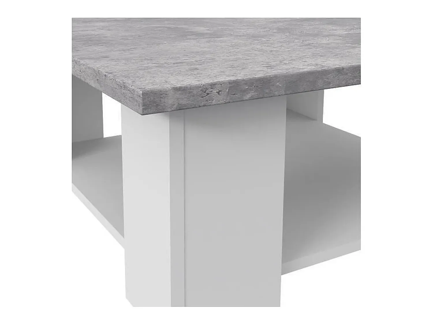 Outlet DKD Home decor Mesa de centro contemporânea branca e concreto claro, Pilvi, L67 cm Cinzento claro / Branco