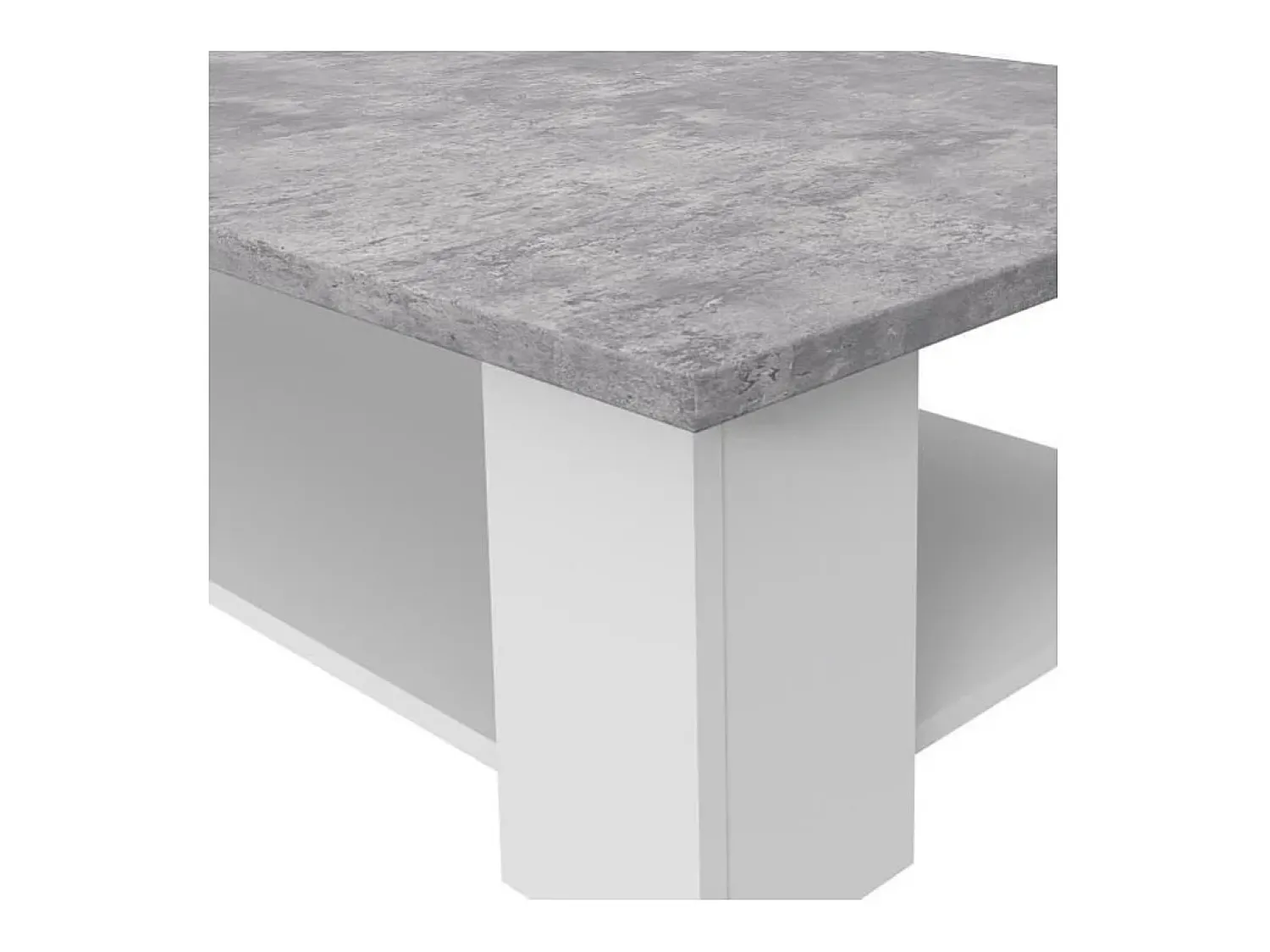 Outlet DKD Home decor Mesa de centro contemporânea branca e concreto claro, Pilvi, L67 cm Cinzento claro / Branco