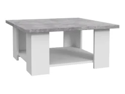 Outlet DKD Home decor Mesa de centro contemporânea branca e concreto claro, Pilvi, L67 cm Cinzento claro / Branco