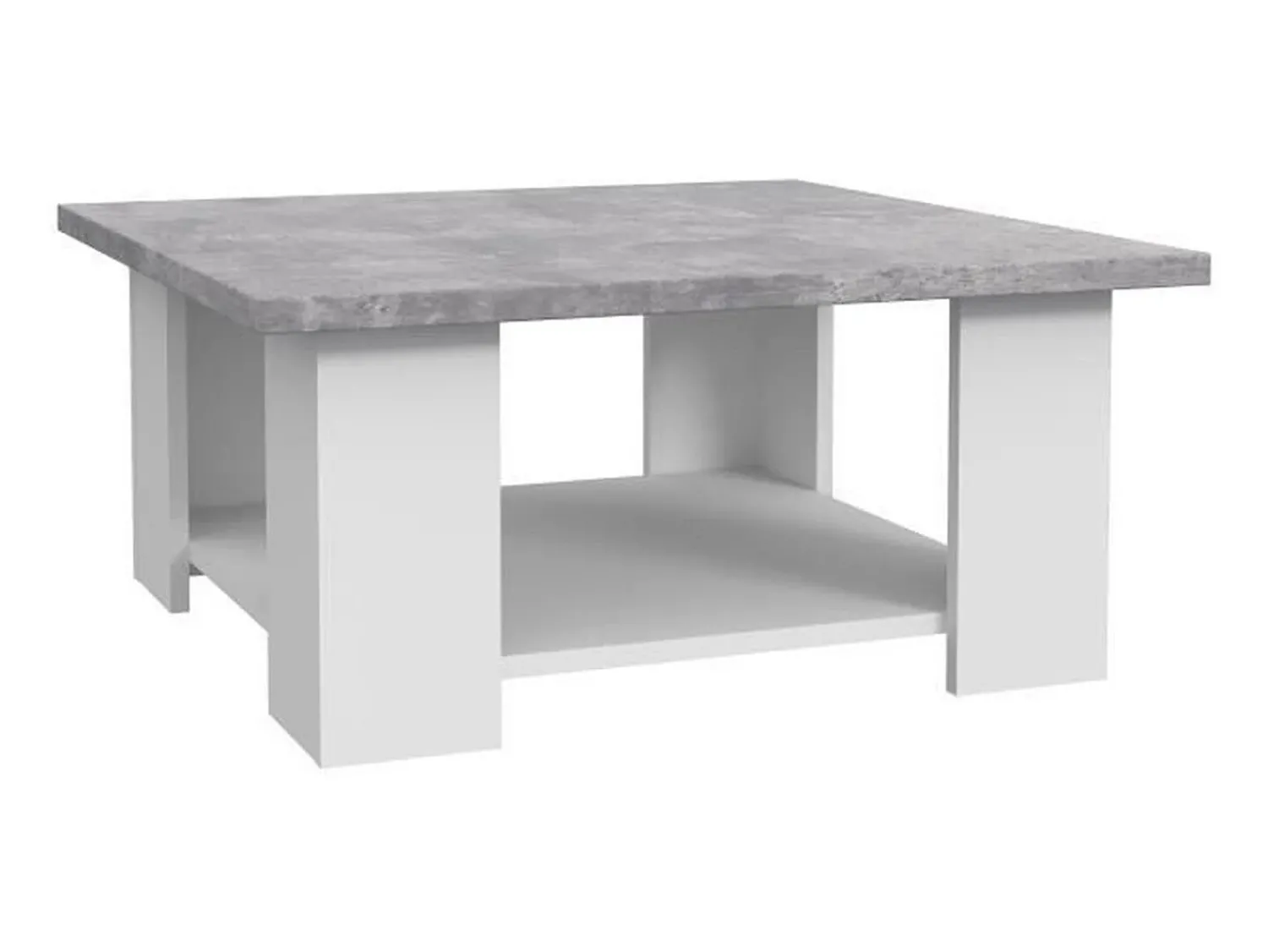 Outlet DKD Home decor Mesa de centro contemporânea branca e concreto claro, Pilvi, L67 cm Cinzento claro / Branco