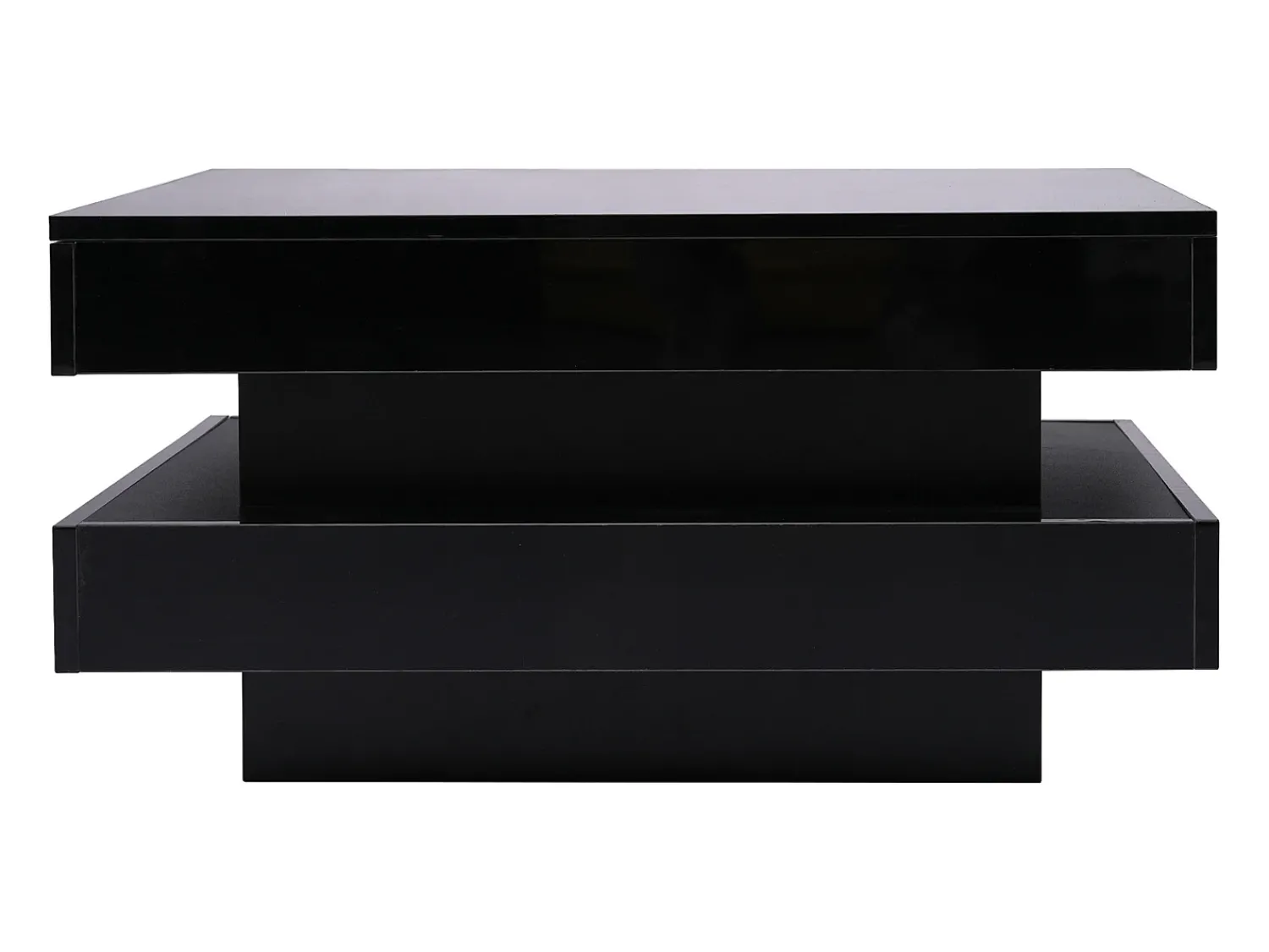 Mesa De Centro*ModernLuxe Mesa de centro contemporânea com LED em 16 cores - formato quadrado - Preto