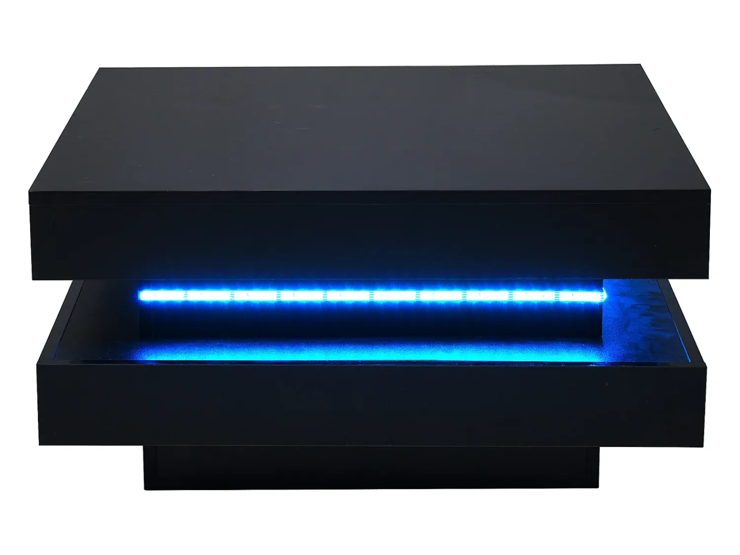 Mesa De Centro*ModernLuxe Mesa de centro contemporânea com LED em 16 cores - formato quadrado - Preto