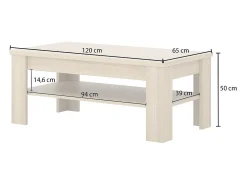 Mesa De Centro|Meublorama Mesa de centro COPA – 120x50x65 cm – Carvalho elegante – Design escandinavo Castanho