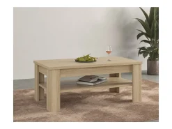 Mesa De Centro|Meublorama Mesa de centro COPA – 120x50x65 cm – Carvalho elegante – Design escandinavo Castanho