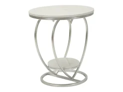 Mesa de Centro Coração 1, Prata, 40x40x45,5 cm, Kendra Home^ Mesa De Apoio