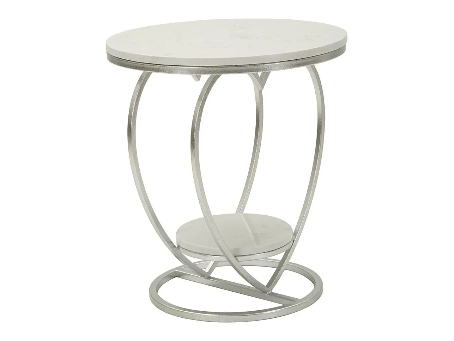 Mesa de Centro Coração 1, Prata, 40x40x45,5 cm, Kendra Home^ Mesa De Apoio