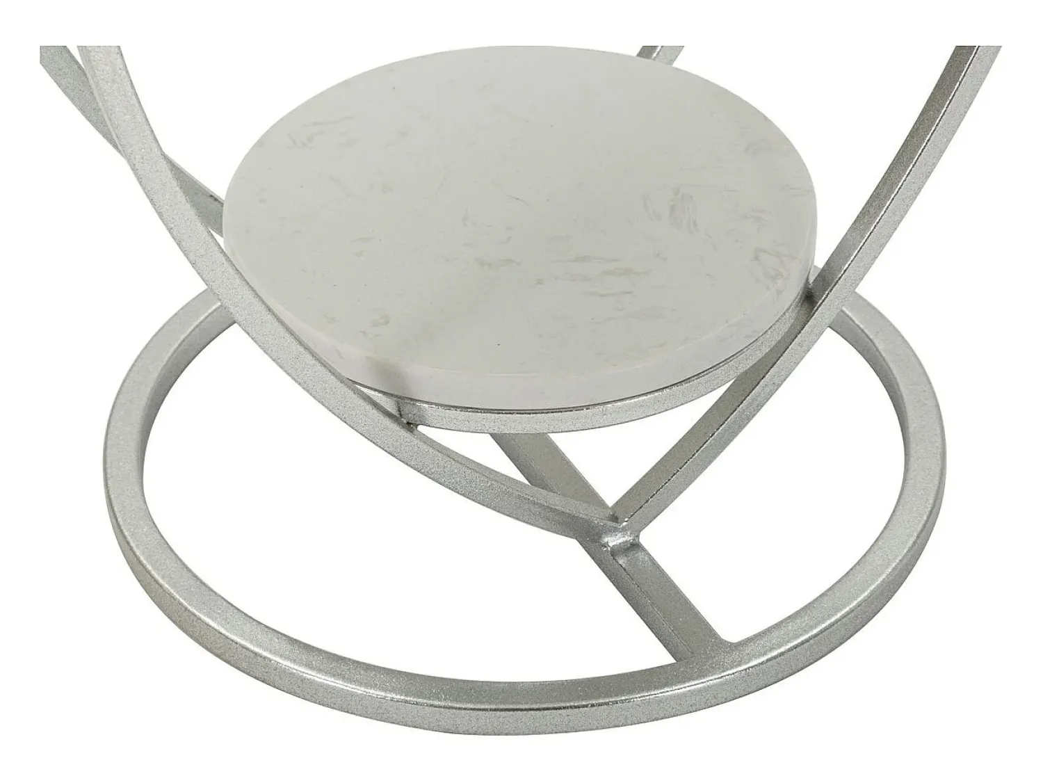 Mesa de Centro Coração 1, Prata, 40x40x45,5 cm, Kendra Home^ Mesa De Apoio