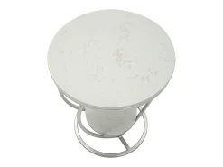 Mesa de Centro Coração 1, Prata, 40x40x45,5 cm, Kendra Home^ Mesa De Apoio