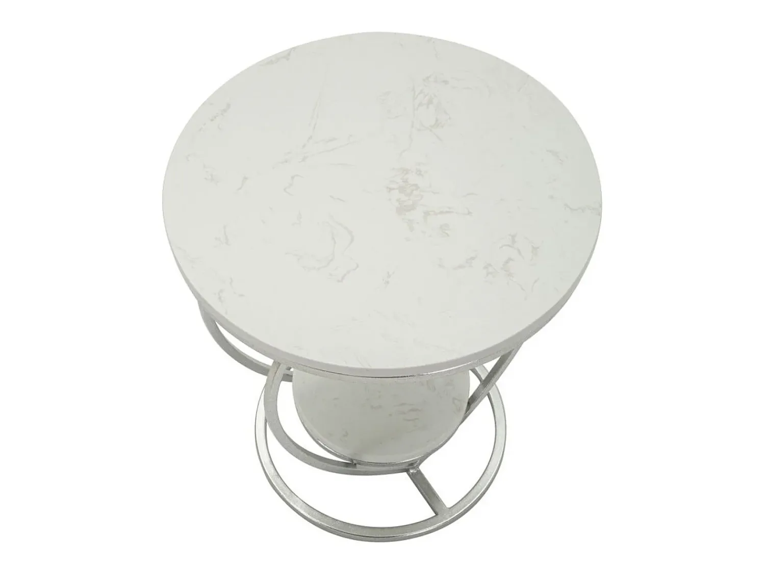 Mesa de Centro Coração 1, Prata, 40x40x45,5 cm, Kendra Home^ Mesa De Apoio
