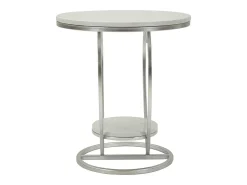 Mesa de Centro Coração 1, Prata, 40x40x45,5 cm, Kendra Home^ Mesa De Apoio