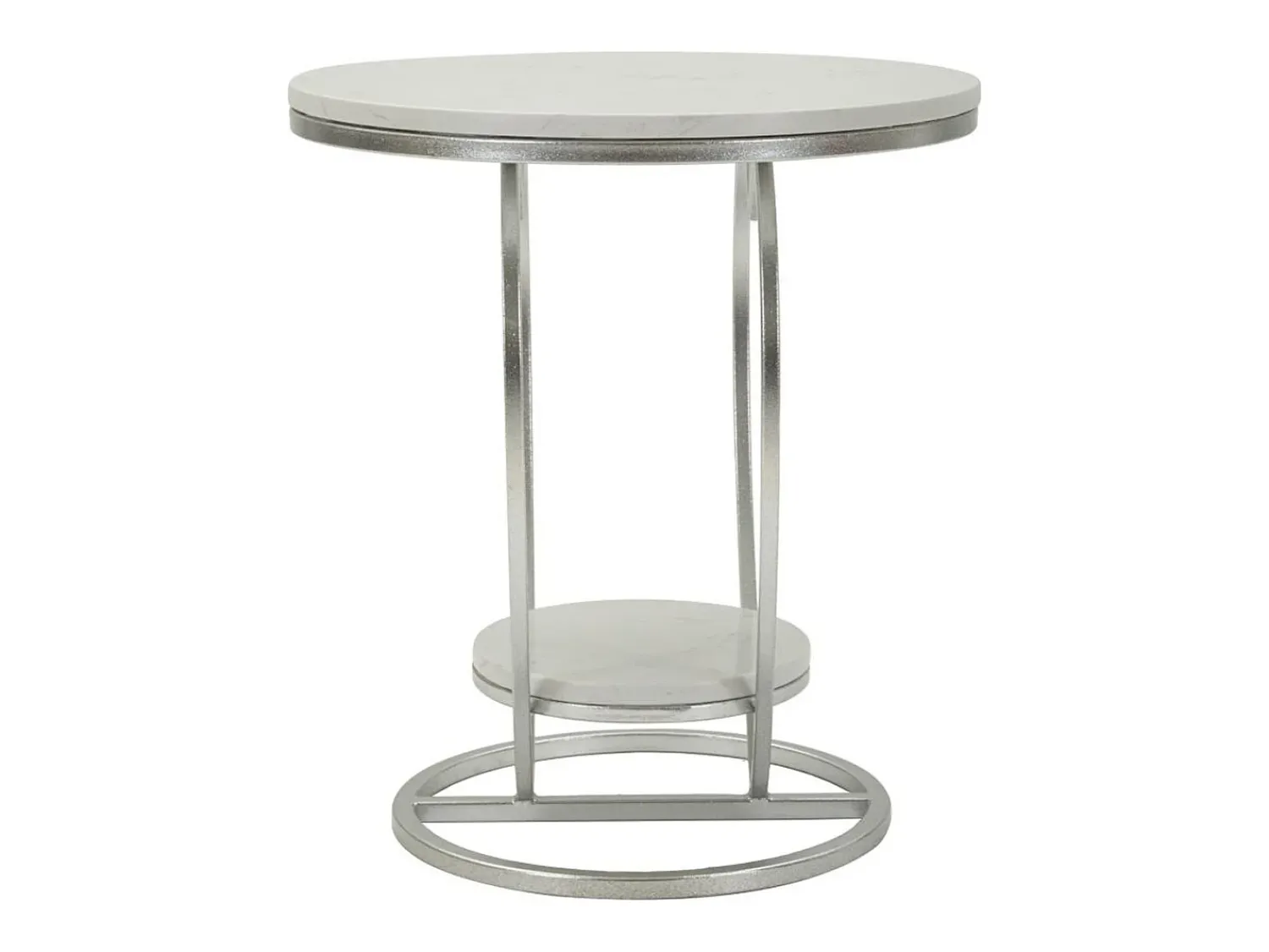 Mesa de Centro Coração 1, Prata, 40x40x45,5 cm, Kendra Home^ Mesa De Apoio