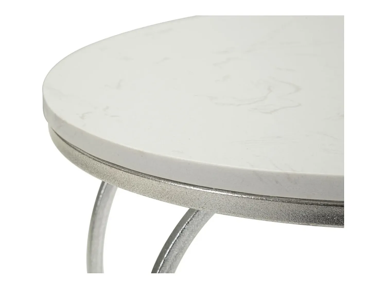 Mesa de Centro Coração 1, Prata, 40x40x45,5 cm, Kendra Home^ Mesa De Apoio