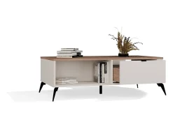 Mesa De Centro*TOPESHOP Mesa de centro Cordoba 110x63 cm com 2 gavetas com fecho suave e tampo em carvalho Castello Bege