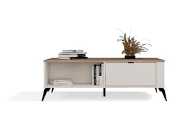Mesa De Centro*TOPESHOP Mesa de centro Cordoba 110x63 cm com 2 gavetas com fecho suave e tampo em carvalho Castello Bege