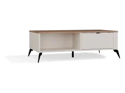 Mesa De Centro*TOPESHOP Mesa de centro Cordoba 110x63 cm com 2 gavetas com fecho suave e tampo em carvalho Castello Bege