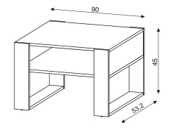 Mesa De Centro| Mesa de centro Cotiba carvalho artisan / branco Natural claro