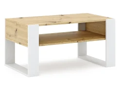 Mesa De Centro| Mesa de centro Cotiba carvalho artisan / branco Natural claro