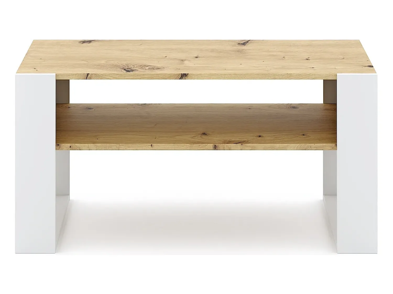 Mesa De Centro| Mesa de centro Cotiba carvalho artisan / branco Natural claro