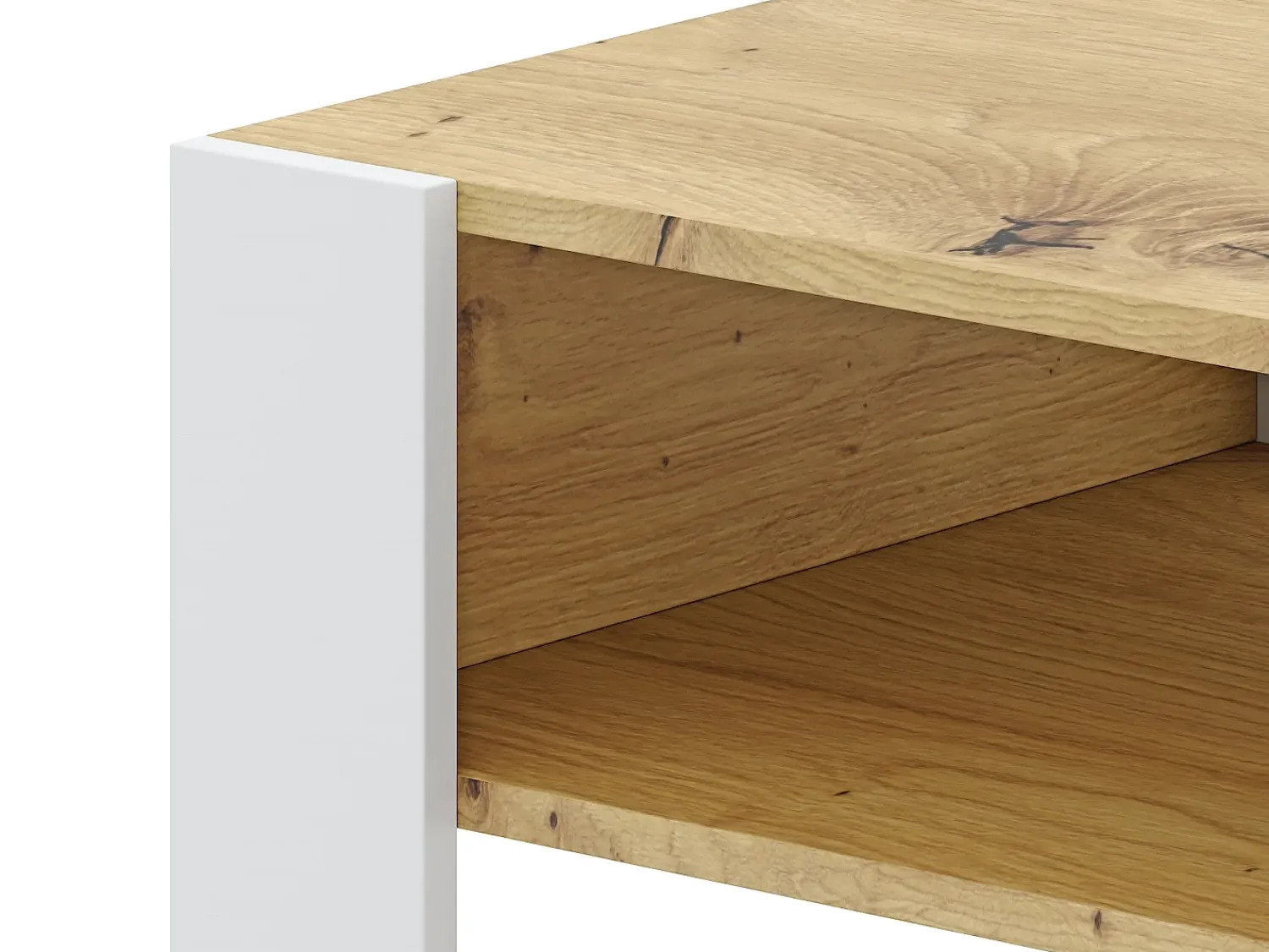 Mesa De Centro| Mesa de centro Cotiba carvalho artisan / branco Natural claro