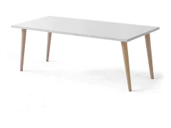 Mesa De Centro| Mesa de Centro Couvet Cambrian/Faia 90x40 cm para Sala de Estar e Jantar Branco