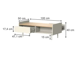 Sale Vicco Mesa de centro 100x50x40 velina Creme