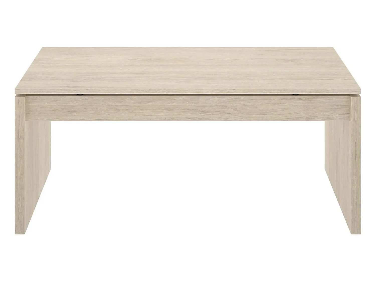 Dmora Mesa de centro Cuar, Porta-revistas da sala com compartimento de arrumação, Mesa de centro baixa elevada, 102x50h43 cm, Carvalho Castanho