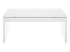 Mesa De Centro*Dmora Mesa de centro Cuar, Porta-revistas da sala com compartimento de arrumação, Mesa de centro baixa elevada, 102x50h43 cm, Branco