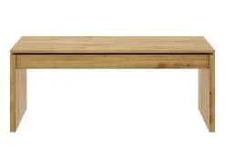 Mesa De Centro|Dmora Mesa de centro Cuar, Porta-revistas para sala com compartimento de arrumação, Mesa de centro baixa elevada, 102x50h43 cm, Knot Oak Castanho
