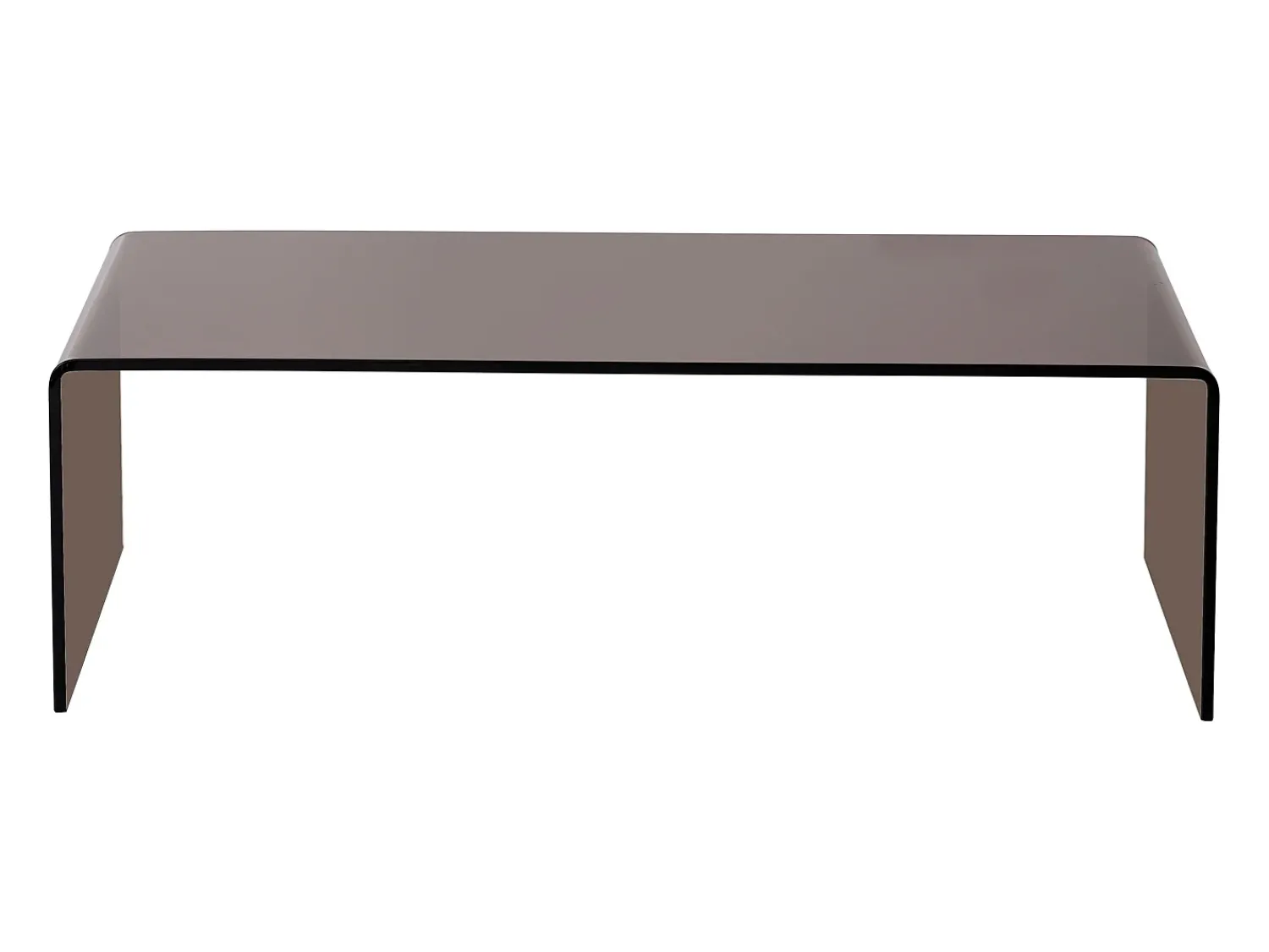 Mesa De Centro|Vente-unique Mesa de centro curva em vidro temperado - Marrom - ALONZO Transparente / Castanho