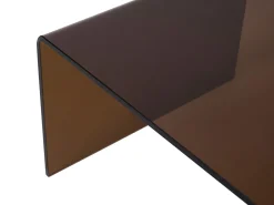 Mesa De Centro|Vente-unique Mesa de centro curva em vidro temperado - Marrom - ALONZO Transparente / Castanho