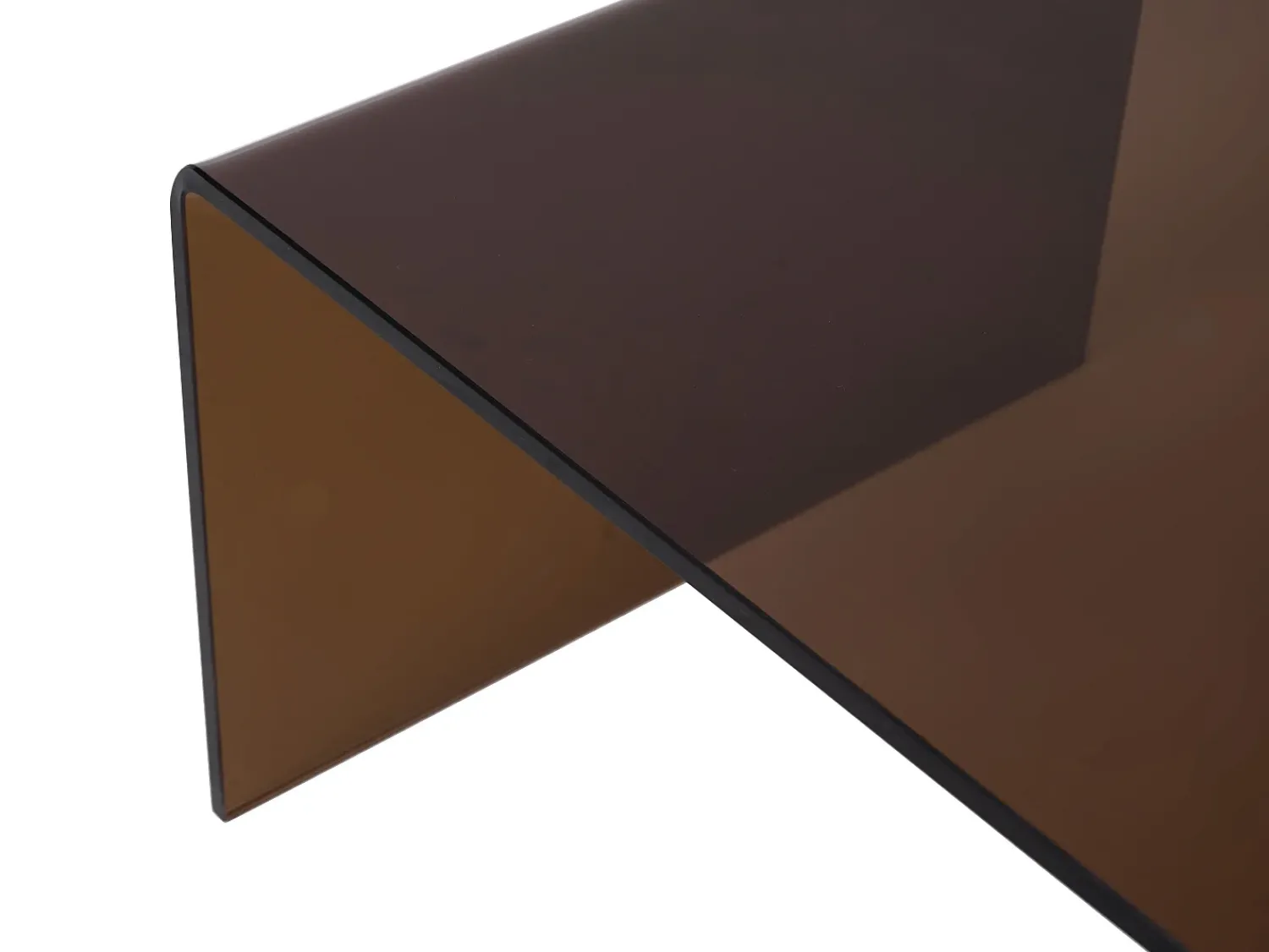 Mesa De Centro|Vente-unique Mesa de centro curva em vidro temperado - Marrom - ALONZO Transparente / Castanho