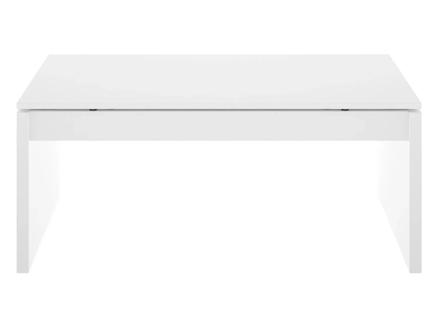 Mesa De Centro|Dmora Mesa de centro Dburgi, Porta-revistas para sala com compartimento de arrumação, Mesa de centro baixa elevada, 102x50h43 cm, Branco