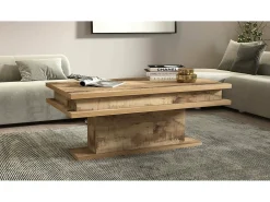 Mesa De Centro|Dmora Mesa de centro DCampores, Mesa de estar, Armário de armazenamento baixo, Mesa de café, 100x55h42 cm, Bordo Castanho