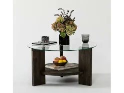 Best Dmora Mesa de centro DCaporal, Mesa de café, Porta-revistas para sofá, Prateleira para sala, 75x75h40 cm, Antracite Preto