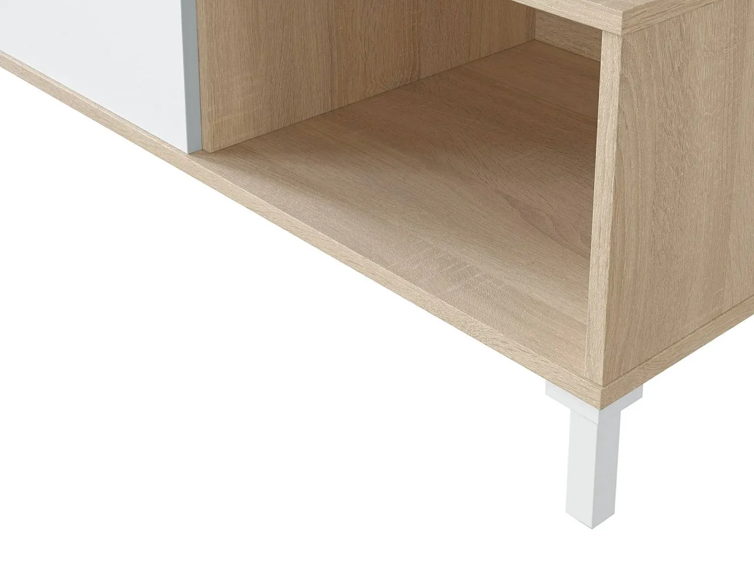 Mesa De Centro*Dmora Mesa de centro Dcresp, Mesa de centro, Mesa baixa da sala, 100x50h40 cm, Carvalho e Branco Castanho