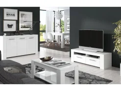 Mesa De Centro|Dmora Mesa de centro Ddeviti, Mesa de centro com prateleira elevatória, Mesa baixa da sala, 102x50h43/54 cm, mate Branco
