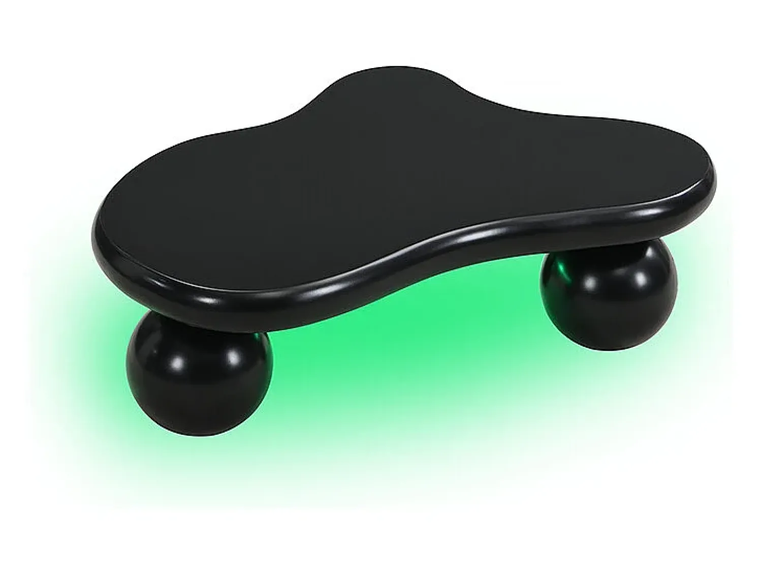 Mesa De Centro* Mesa de centro de design em formato de nuvem com iluminação LED, formato original, tampo iluminado em estilo nuvem, e branco. Preto