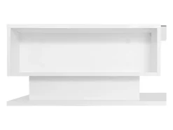 Mesa De Centro*Hauss Spole Mesa de centro de design com LED inteligente, brilhante e vidro integrado, 100x50 cm Branco