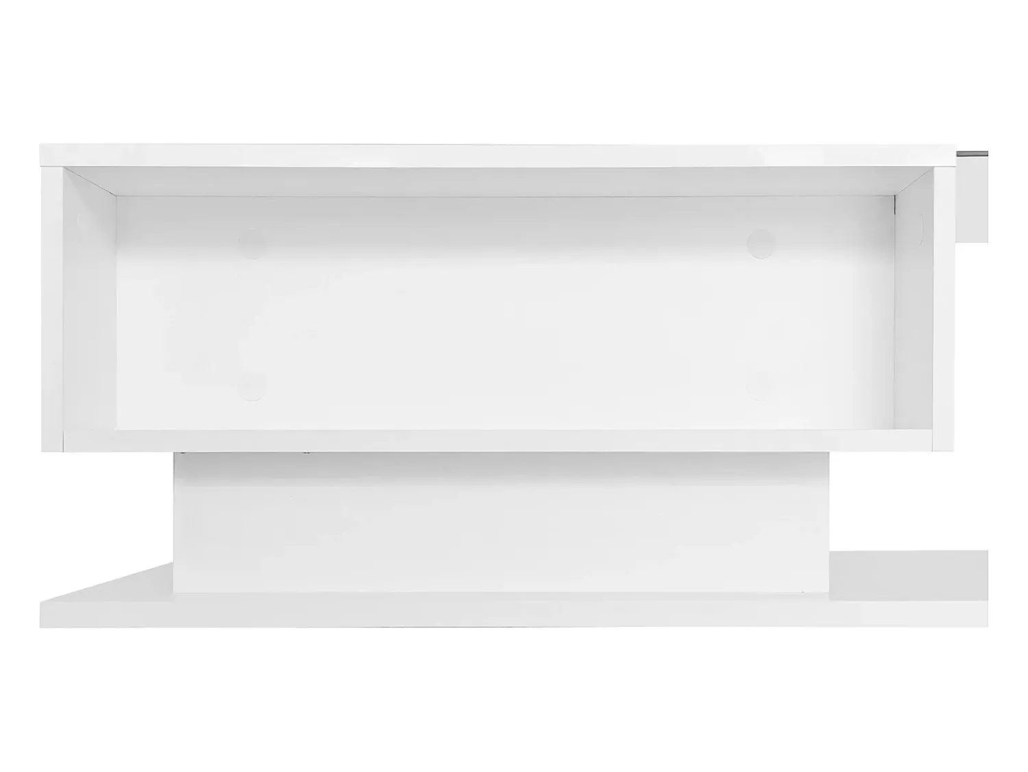 Mesa De Centro*Hauss Spole Mesa de centro de design com LED inteligente, brilhante e vidro integrado, 100x50 cm Branco