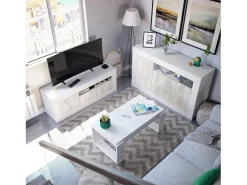 Mesa De Centro|Calicosy Mesa de centro de design com tampo elevatório L102 cm - Ciara, ideal para espaços pequenos Branco